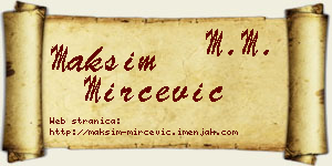 Maksim Mirčević vizit kartica